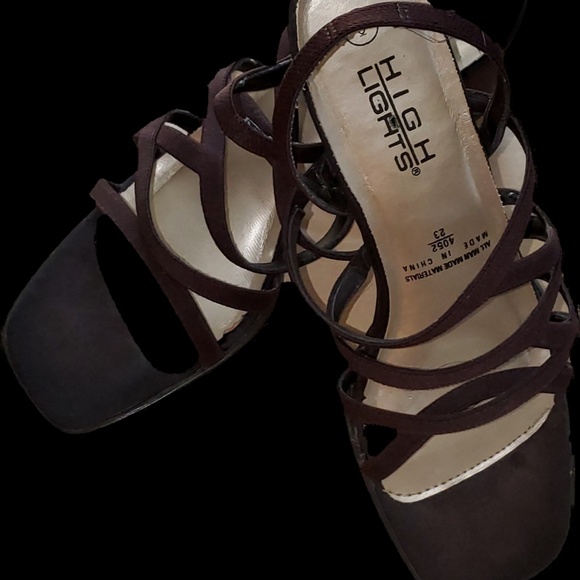 Highlights Brand Brown 3" Heel Sandals Size 9M - Picture 5 of 8